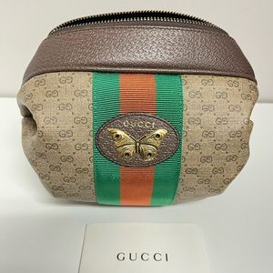 Gucci GG Supreme Mini Web Butterfly Crossbody Bag.